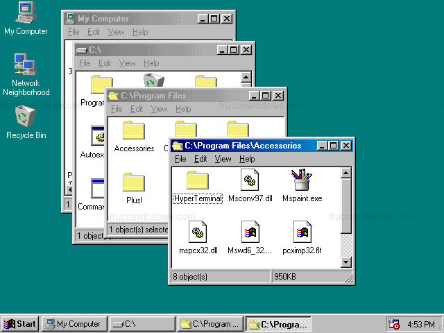 Carpeta de Accesorios de Windows 98