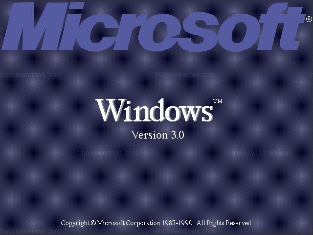 Pantalla de Arranque de Windows 3.0 (1990) Pantalla de Arranque de Windows 3.0 (1990)