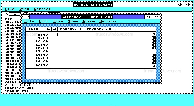 Aplicación Calendario de Windows 2.01