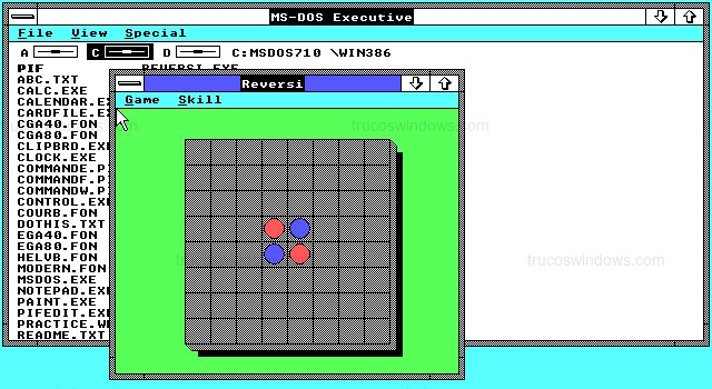 Juego Reversi Incluido en Windows 2.01