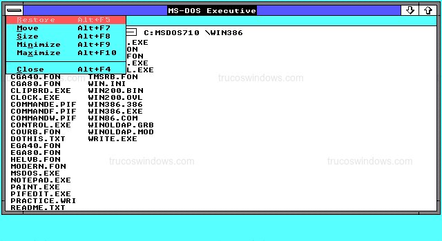 Menú de Control de Ventana de Windows 2.01