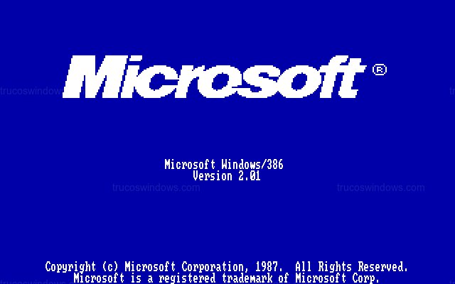 Pantalla de Arranque de Windows 2.01 (1987)
