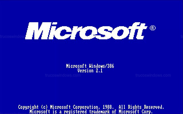 Pantalla de Arranque de Windows 2.10 (Windows/286)