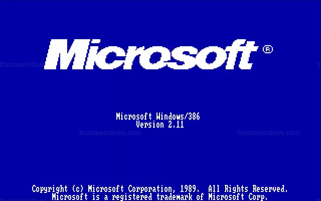 Pantalla de Arranque de Windows 2.11 (Windows/386)