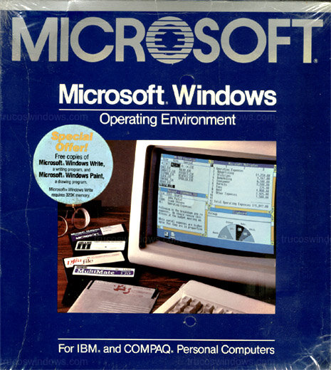 Caja Original de Microsoft Windows 1.0 (Lanzamiento 1985)