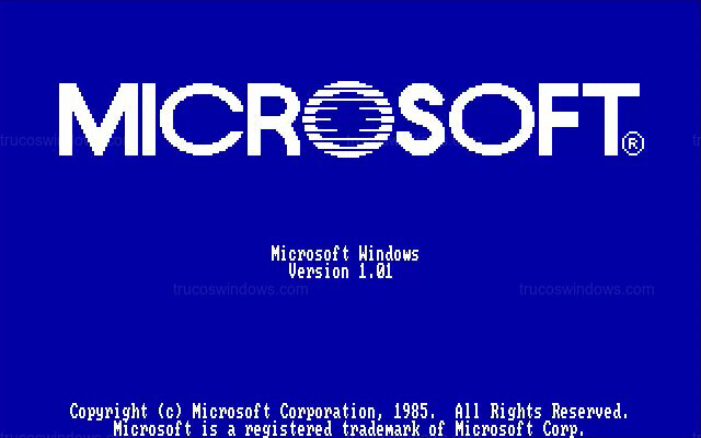 El Primer Windows: Pantalla de Arranque de Windows 1.01 (1985)