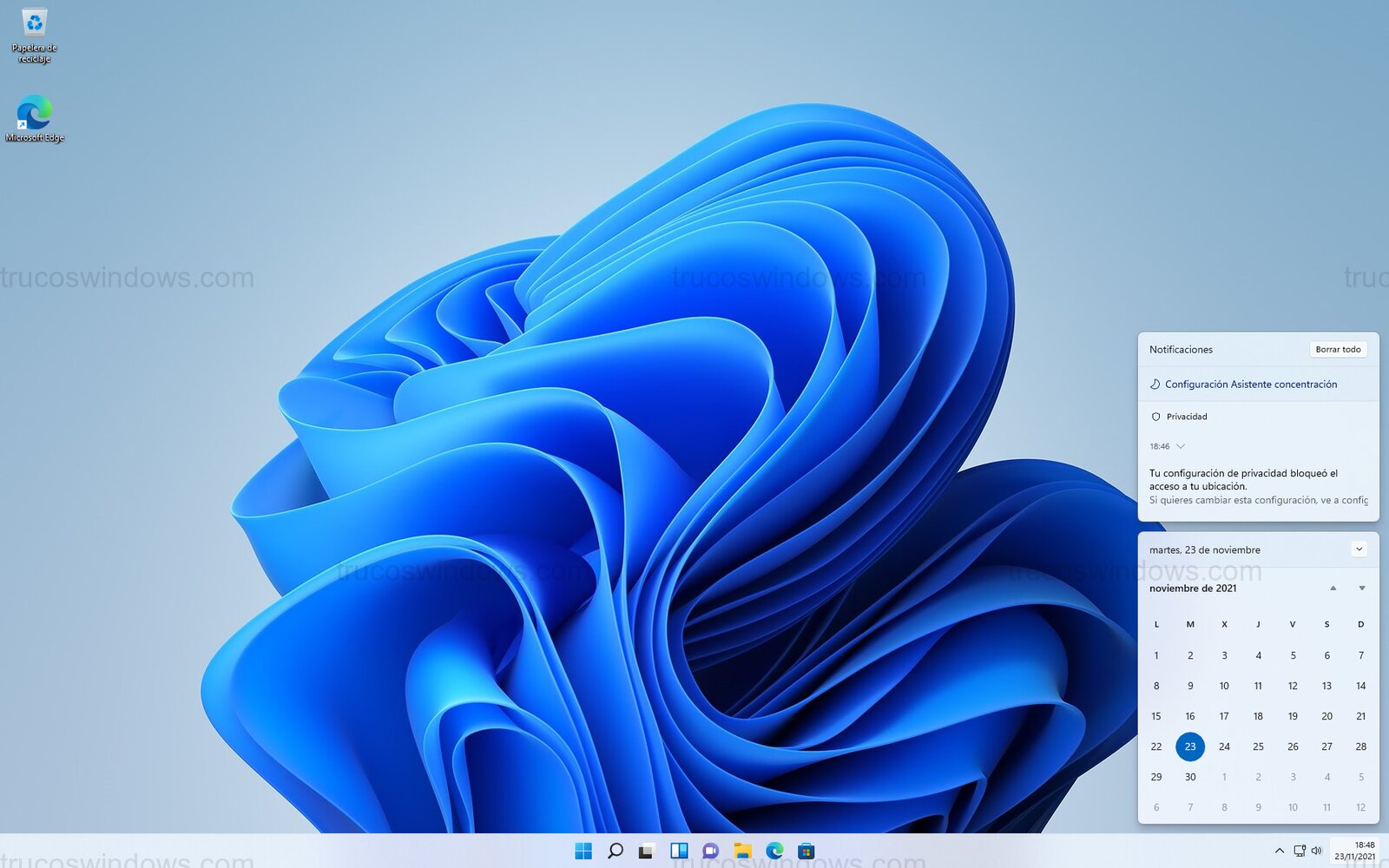 Centro de Notificaciones y Ajustes Rápidos de Windows 11