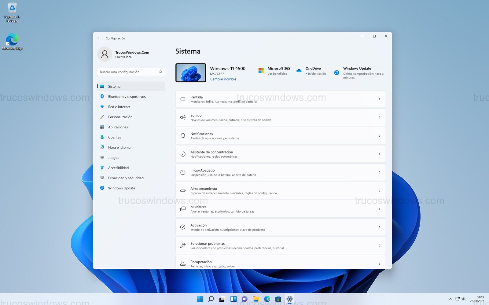 Nueva Ventana de Configuración de Windows 11