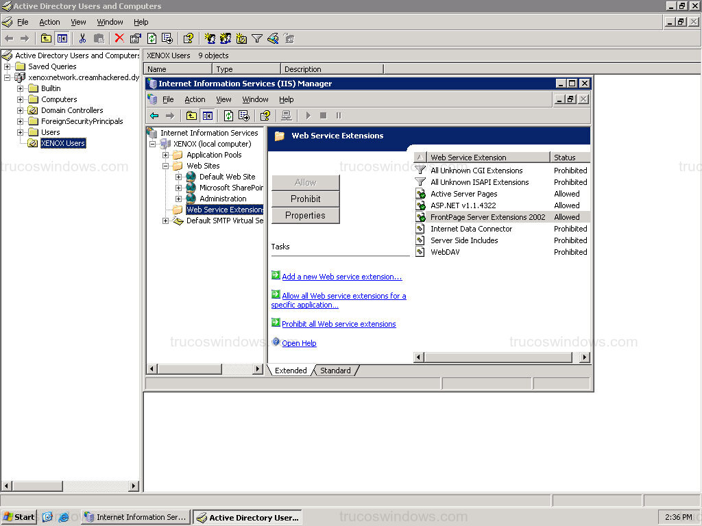 Internet Information Services (IIS) Manager 6.0