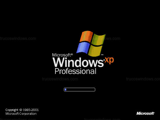 Pantalla de Arranque de Windows XP Professional (2001)