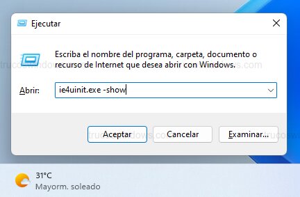 Ejecutar comando ie4uinit