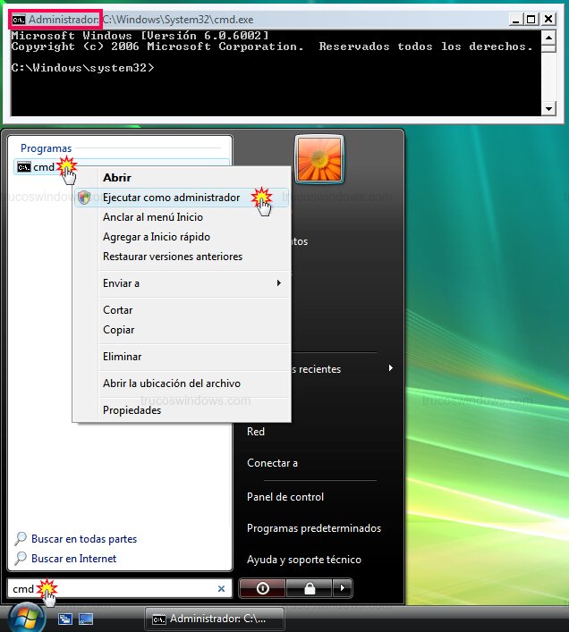 CMD administrador Windows Vista CMD administrador Windows Vista