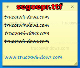 Fuentes de texto en Notas Rápidas