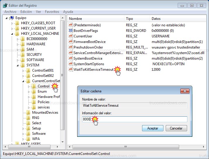 Ajustar WaitToKillServiceTimeout