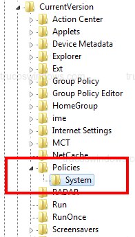 Crear clave System en Regedit Crear clave System en Regedit