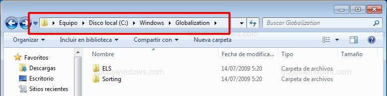 Carpeta Globalization Windows