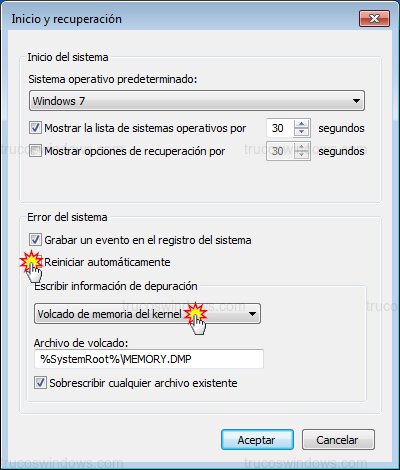 Desactivar Reinicio Automático Desactivar Reinicio Automático