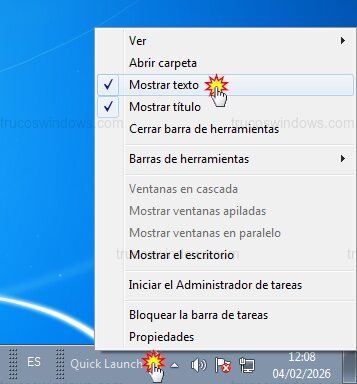 Configurar Apariencia Quick Launch