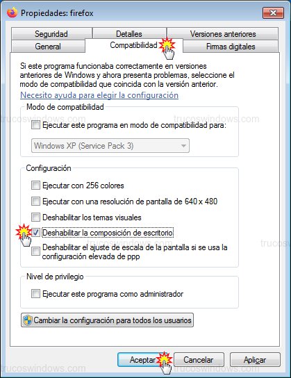 Propiedades de compatibilidad Aero