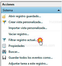 Filtrar registros de Windows
