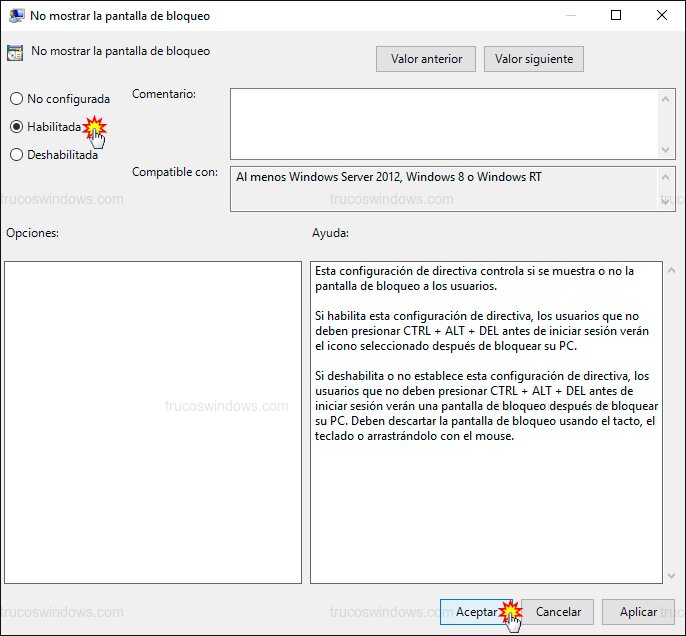 Habilitar supresion bloqueo Habilitar supresion bloqueo