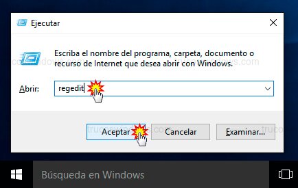 Ejecutar editor registro Ejecutar editor registro