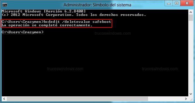 Desactivar modo seguro Desactivar modo seguro