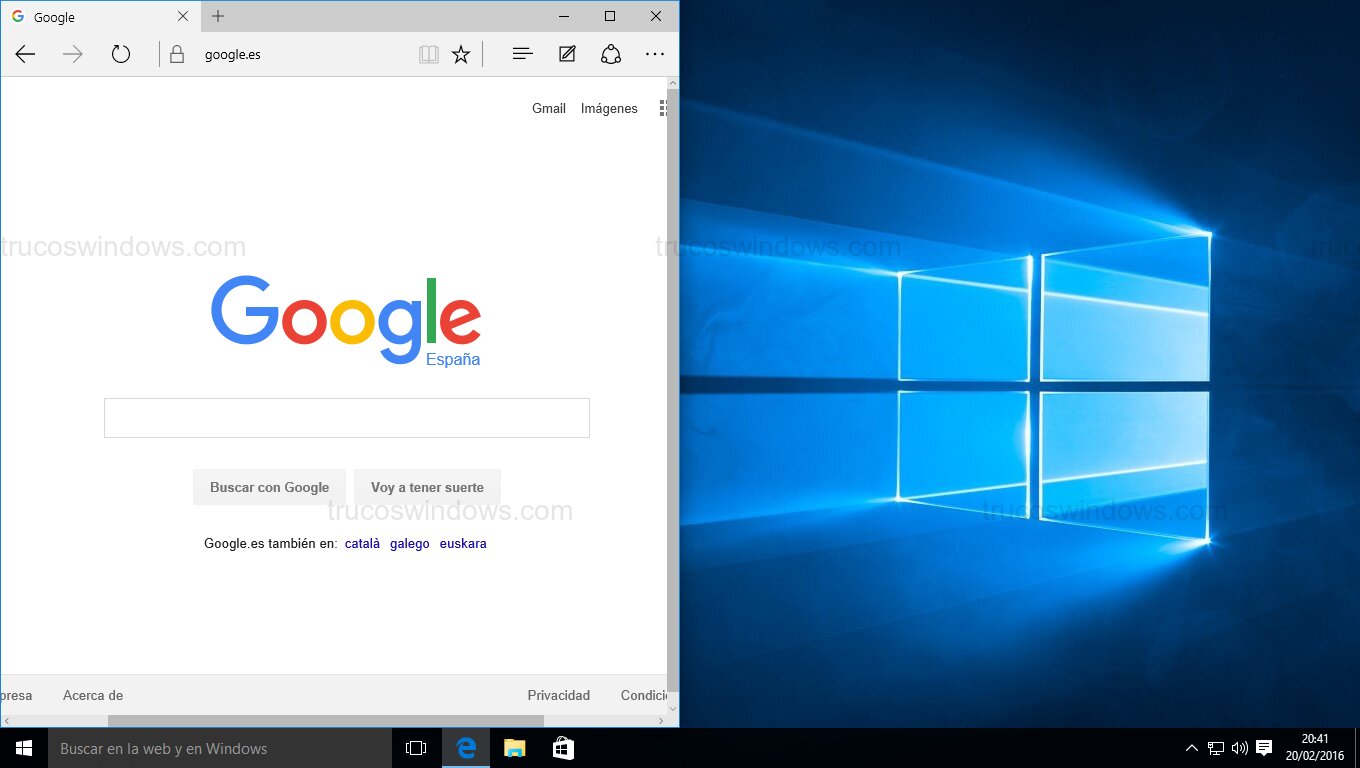 Ventana ajustada a la izquierda Ventana ajustada a la izquierda