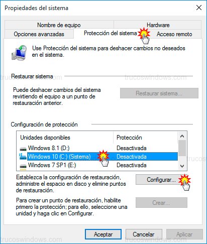 Configurar protección unidad