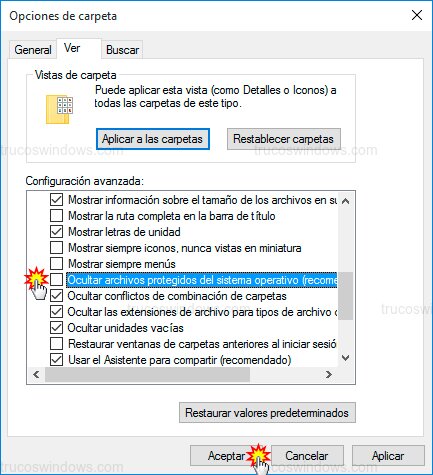 Mostrar archivos protegidos