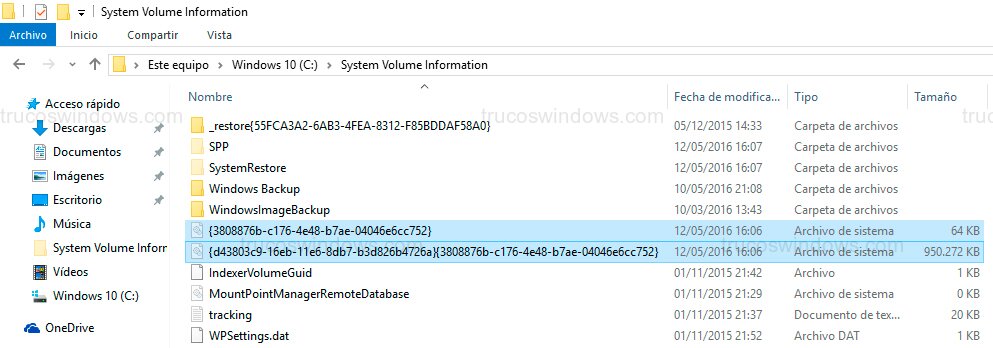 Archivos de restauración