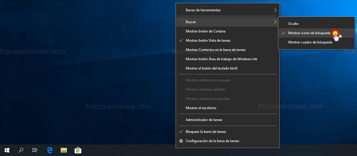 Activar icono de lupa