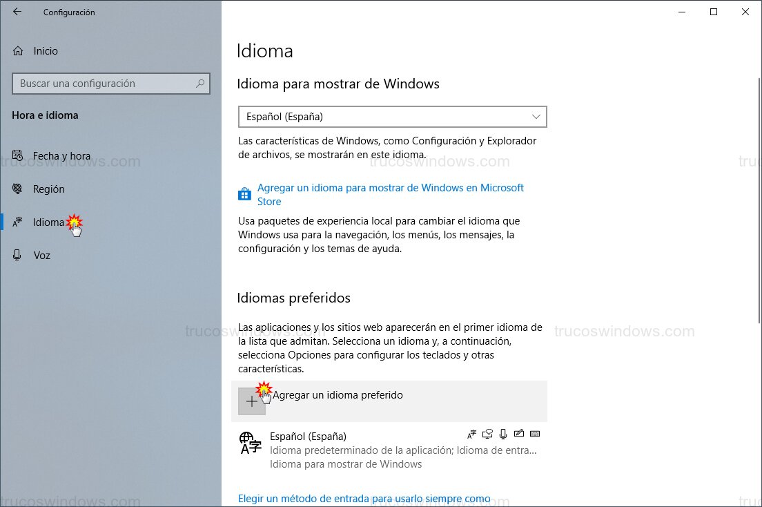 Agregar idioma preferido