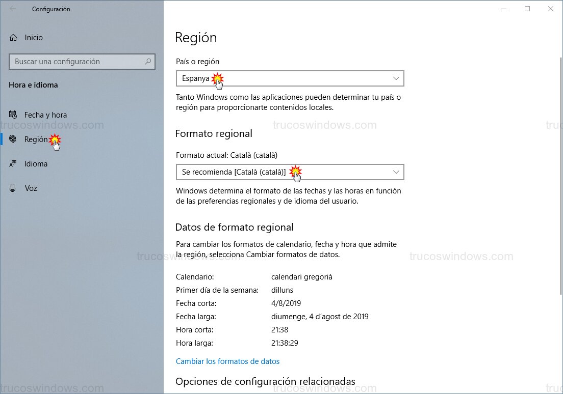 Configuración regional