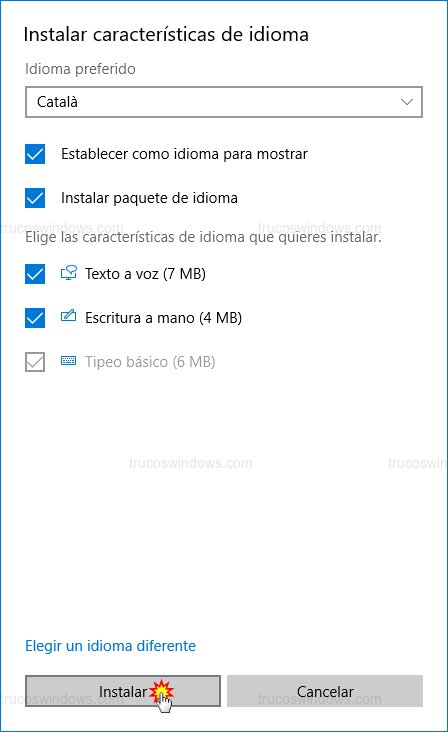 Características de instalación