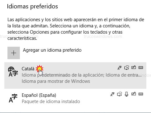 Gestión de idiomas instalados