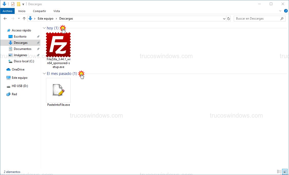 Carpeta descargas agrupada Carpeta descargas agrupada