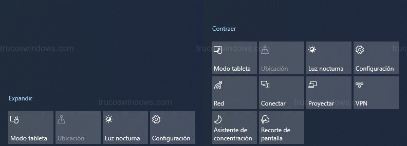 Vista contraída vs expandida Vista contraída vs expandida