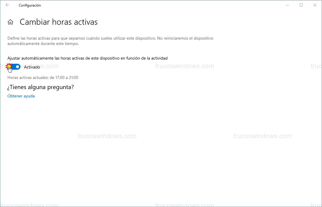 Ajustar automáticamente horas activas