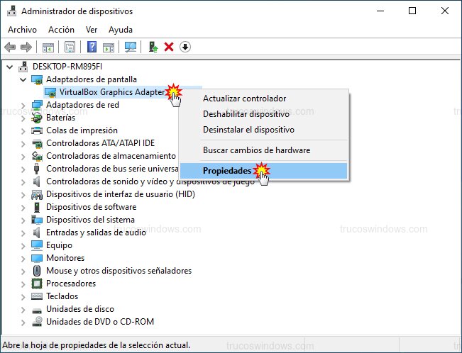 Propiedades del adaptador Propiedades del adaptador