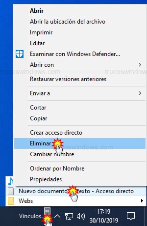 Eliminar acceso directo Eliminar acceso directo