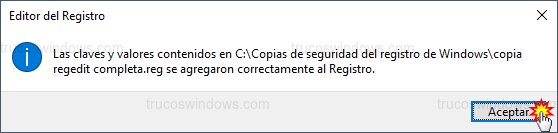 Confirmación restauración registro