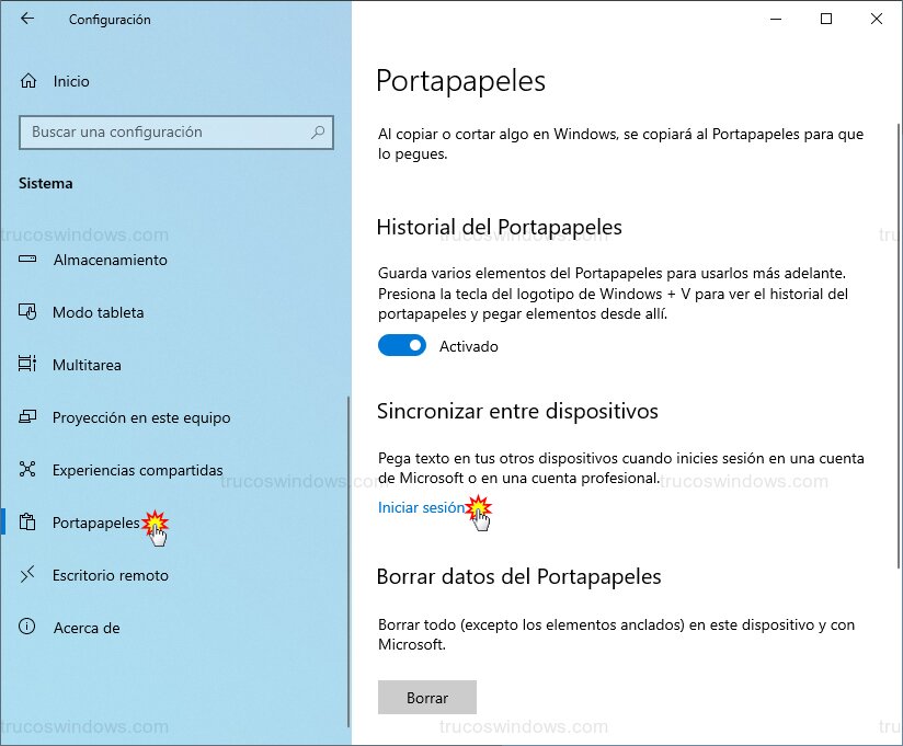 Sincronizar portapapeles en la nube