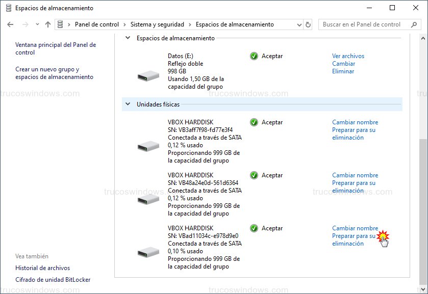 Preparar retiro de unidad Preparar retiro de unidad