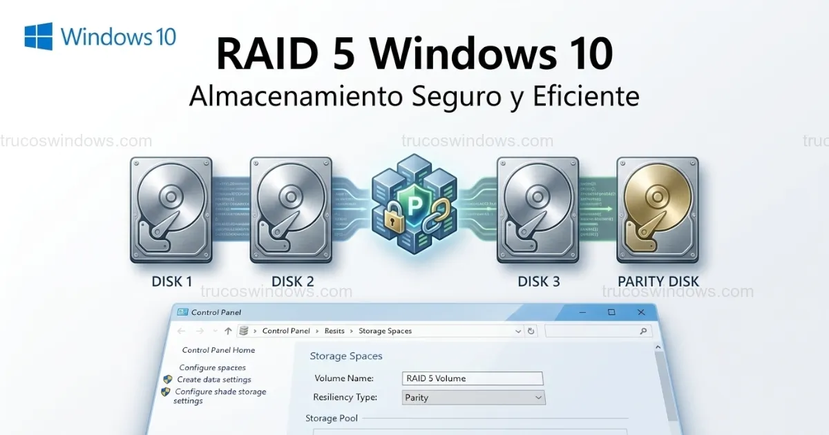 Cómo crear y gestionar un RAID 5 por software en Windows 10
