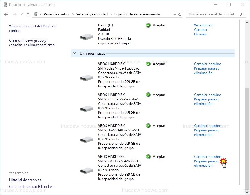 Preparar retiro de disco Preparar retiro de disco