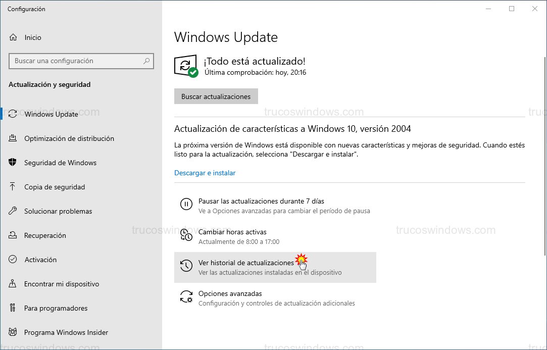 Historial de actualizaciones Historial de actualizaciones
