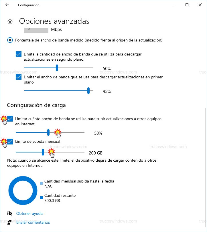 Límite de subida mensual