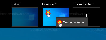 Menú contextual de escritorio