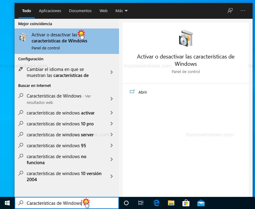 Activar características de Windows
